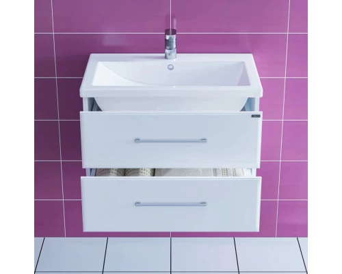 Тумба с раковиной белый глянец 70,5 см Санта Омега 207038 + FOCTEP70