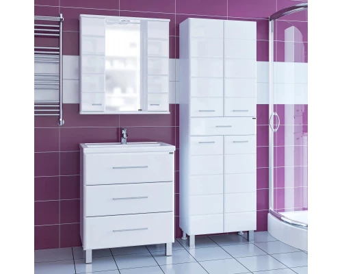 Комплект мебели белый глянец 70,5 см Санта Омега 207039 + FOCTEP70 + 107005