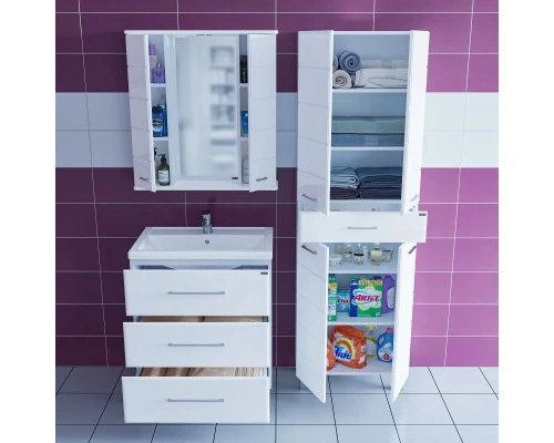 Комплект мебели белый глянец 70,5 см Санта Омега 207039 + FOCTEP70 + 107005