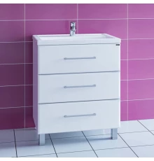 Тумба с раковиной белый глянец 70,5 см Санта Омега 207039 + FOCTEP70