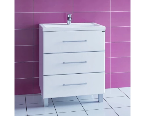 Тумба с раковиной белый глянец 70,5 см Санта Омега 207039 + FOCTEP70