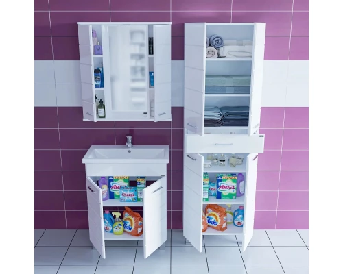 Комплект мебели белый глянец 70,5 см Санта Омега 207037 + FOCTEP70 + 107005