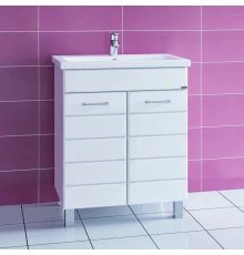 Тумба с раковиной белый глянец 70,5 см Санта Омега 207037 + FOCTEP70