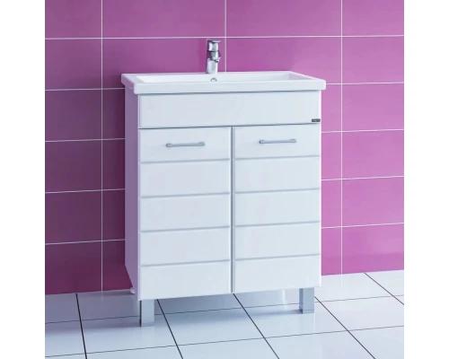 Тумба с раковиной белый глянец 70,5 см Санта Омега 207037 + FOCTEP70