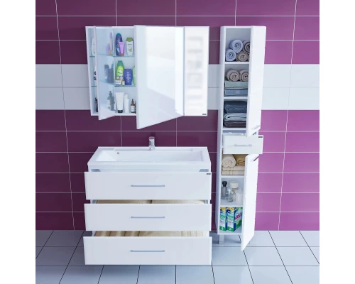 Комплект мебели белый глянец 99 см Санта Омега 207017 + ELEN100 + 113013