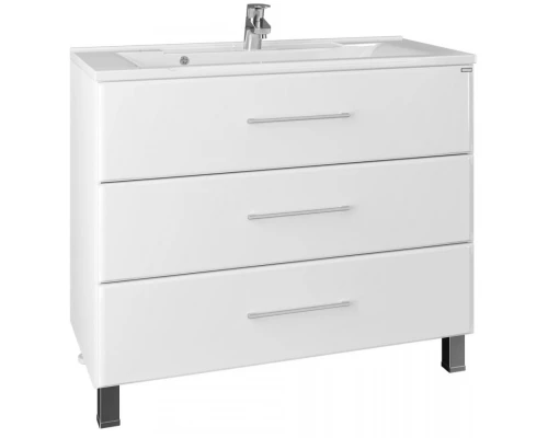 Тумба с раковиной белый глянец 99 см Санта Омега 207017 + ELEN100