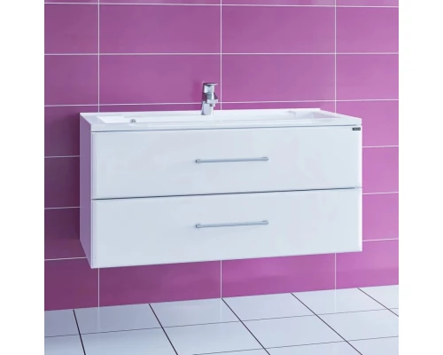 Тумба с раковиной белый глянец 99 см Санта Омега 207028 + ELEN100