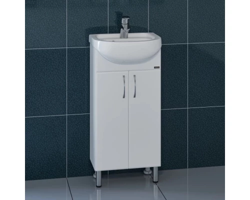 Тумба с раковиной белый глянец 40 см Санта Сити 101203 + MAHGO40