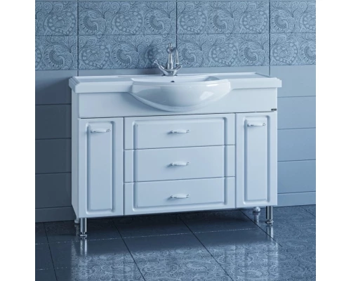 Тумба с раковиной белый глянец 121 см Санта Монарх 700106 + CLASSIC120