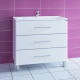 Тумба с раковиной белый глянец 89,7 см Санта Омега 207040 + ELEN90