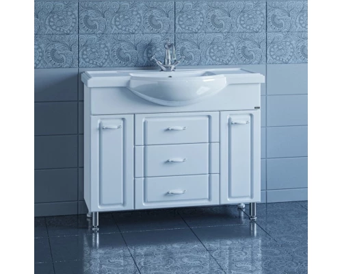 Тумба с раковиной белый глянец 106 см Санта Монарх 700105 + CLASSIC105