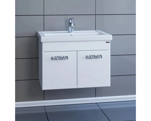 Тумба с раковиной белый глянец 60,5 см Санта Ливерпуль 700110N + FOCTEP60