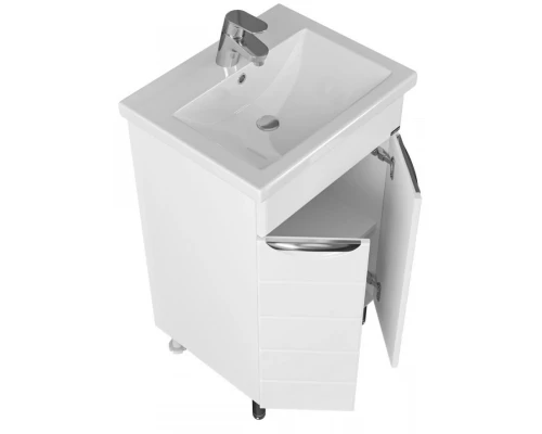 Тумба с раковиной белый глянец 50 см Санта Родос 206011 + FOCTEP50