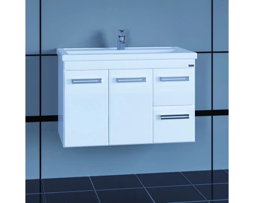 Тумба с раковиной белый глянец 81,5 см Санта Меркурий 209004 + FOCTEP80