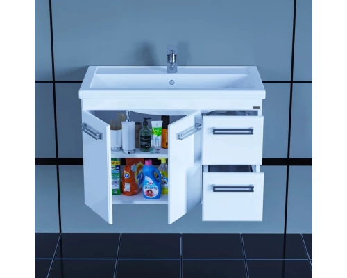 Тумба с раковиной белый глянец 81,5 см Санта Меркурий 209004 + FOCTEP80