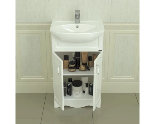 Тумба с раковиной белый глянец 51 см Санта Верона 700111 + YYUT50