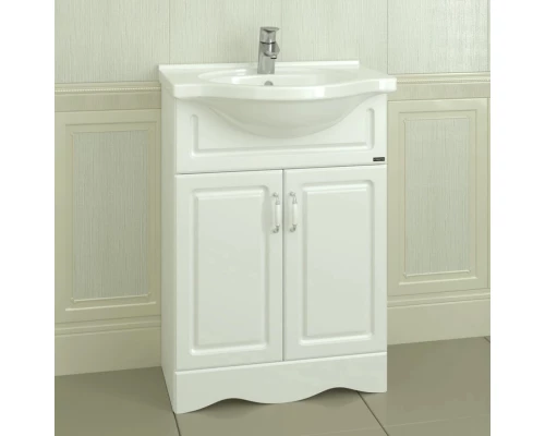 Тумба с раковиной белый глянец 60 см Санта Верона 700112 + CATYPH60