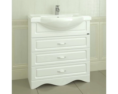 Тумба с раковиной белый глянец 81 см Санта Верона 700287 + CLASSIC80