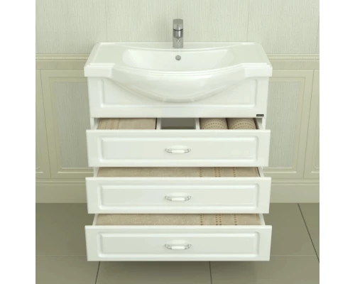 Тумба с раковиной белый глянец 81 см Санта Верона 700287 + CLASSIC80