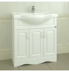 Тумба с раковиной белый глянец 81 см Санта Верона 700113 + CLASSIC80