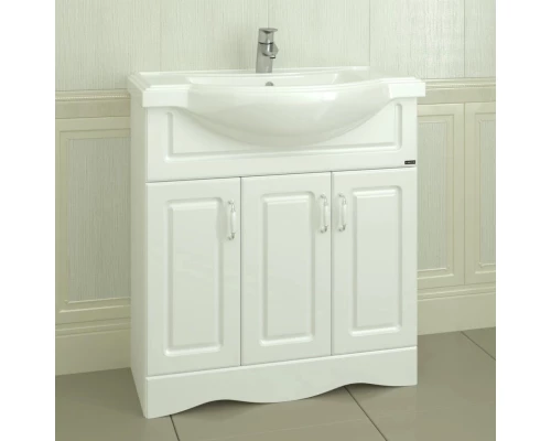 Тумба с раковиной белый глянец 81 см Санта Верона 700113 + CLASSIC80