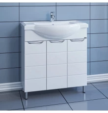 Тумба с раковиной белый глянец 80,5 см Санта Родос 206023 + CLASSIC80