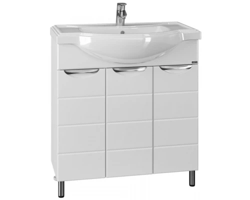 Тумба с раковиной белый глянец 80,5 см Санта Родос 206023 + CLASSIC80