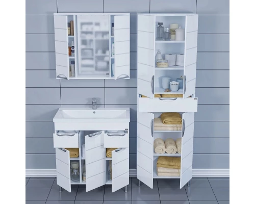 Комплект мебели белый глянец 81 см Санта Родос 206015 + FOCTEP80 + 106017