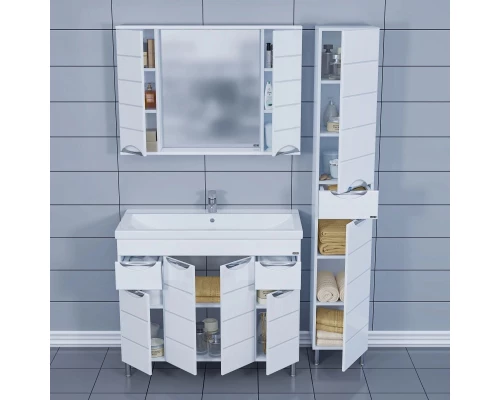 Комплект мебели белый глянец 101 см Санта Родос 206016 + FOCTEP100 + 106018