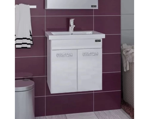 Комплект мебели белый глянец 50 см Санта Родос 700108 + FOCTEP50 + 113002