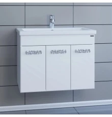 Тумба с раковиной белый глянец 71 см Санта Ливерпуль 700121 + FOCTEP70