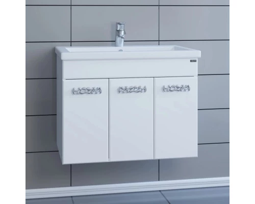 Тумба с раковиной белый глянец 71 см Санта Ливерпуль 700121 + FOCTEP70