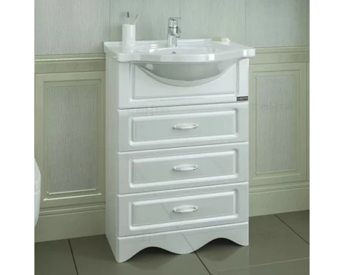 Тумба с раковиной белый глянец 60 см Санта Верона 700116 + CATYPH60