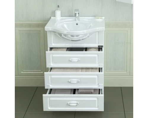 Тумба с раковиной белый глянец 60 см Санта Верона 700116 + CATYPH60