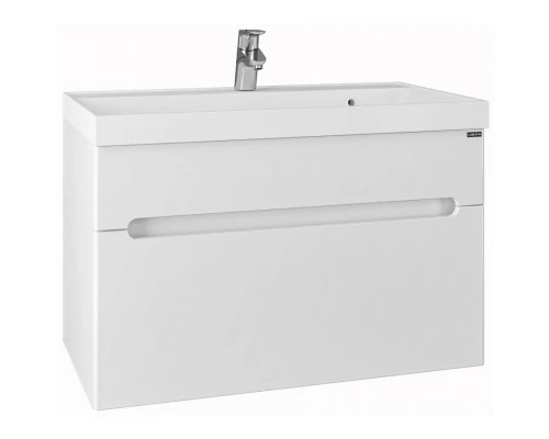 Тумба с раковиной белый глянец 80,5 см Санта Лондон 224004L + CLASSIC80M