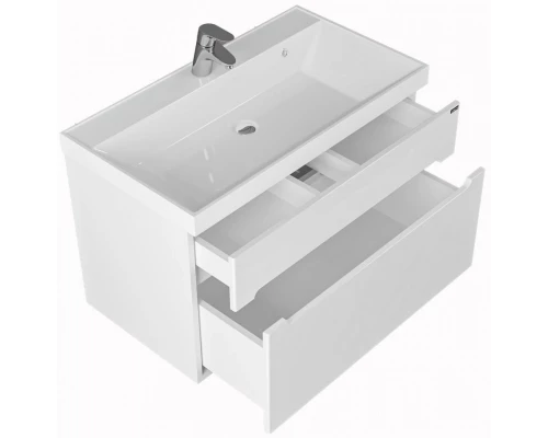 Тумба с раковиной белый глянец 80,5 см Санта Лондон 224004L + CLASSIC80M