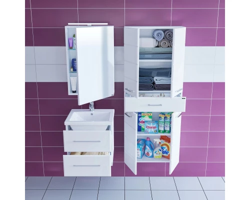 Комплект мебели белый глянец 50 см Санта Омега 207035 + FOCTEP50 + 113015