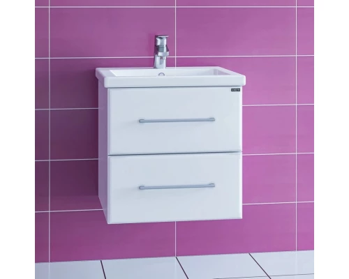 Тумба с раковиной белый глянец 50 см Санта Омега 207035 + FOCTEP50