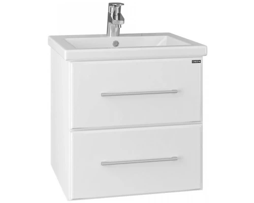 Тумба с раковиной белый глянец 50 см Санта Омега 207035 + FOCTEP50