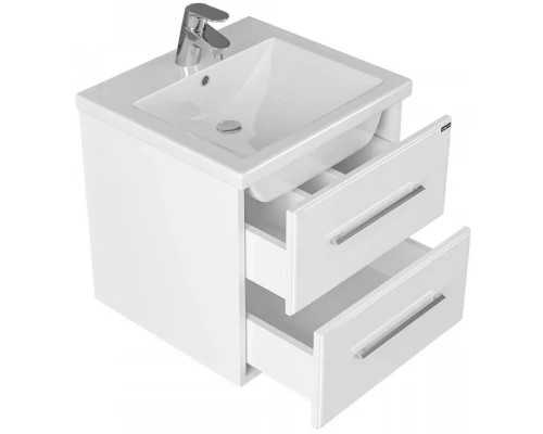 Тумба с раковиной белый глянец 50 см Санта Омега 207035 + FOCTEP50