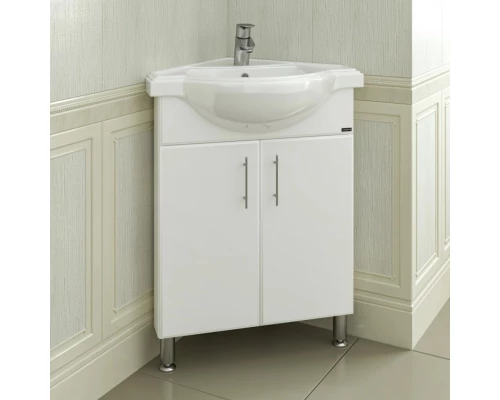 Тумба с раковиной белый глянец Санта Аврора 216001 + KLACCIKYGLOBOI