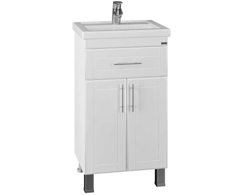 Тумба с раковиной белый глянец 50 см Санта Дублин 223002 + FOCTEP50