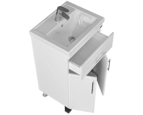 Тумба с раковиной белый глянец 50 см Санта Дублин 223002 + FOCTEP50