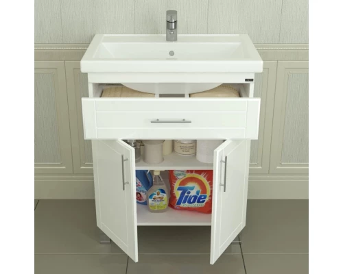 Тумба с раковиной белый глянец 71 см Санта Дублин 223004 + FOCTEP70