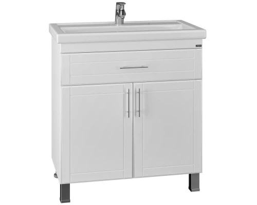 Тумба с раковиной белый глянец 81,5 см Санта Дублин 223005 + FOCTEP80