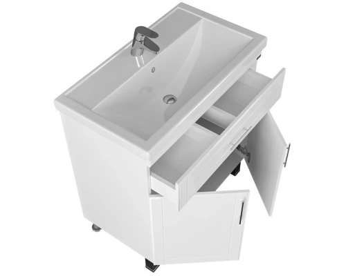 Тумба с раковиной белый глянец 81,5 см Санта Дублин 223005 + FOCTEP80