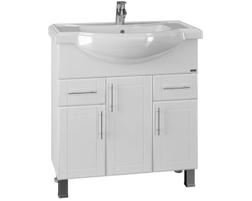 Тумба с раковиной белый глянец 81 см Санта Дублин 223008 + CLASSIC80