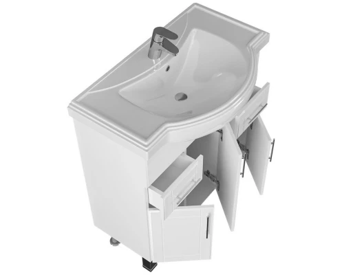 Тумба с раковиной белый глянец 81 см Санта Дублин 223008 + CLASSIC80