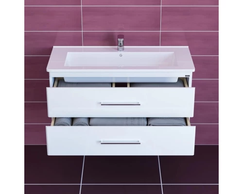 Тумба с раковиной белый глянец 106,5 см Санта Вегас 226034 + OCKAP105