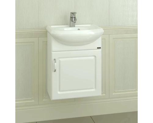 Тумба с раковиной белый глянец 46 см Санта Верона 700196 + YYUT45